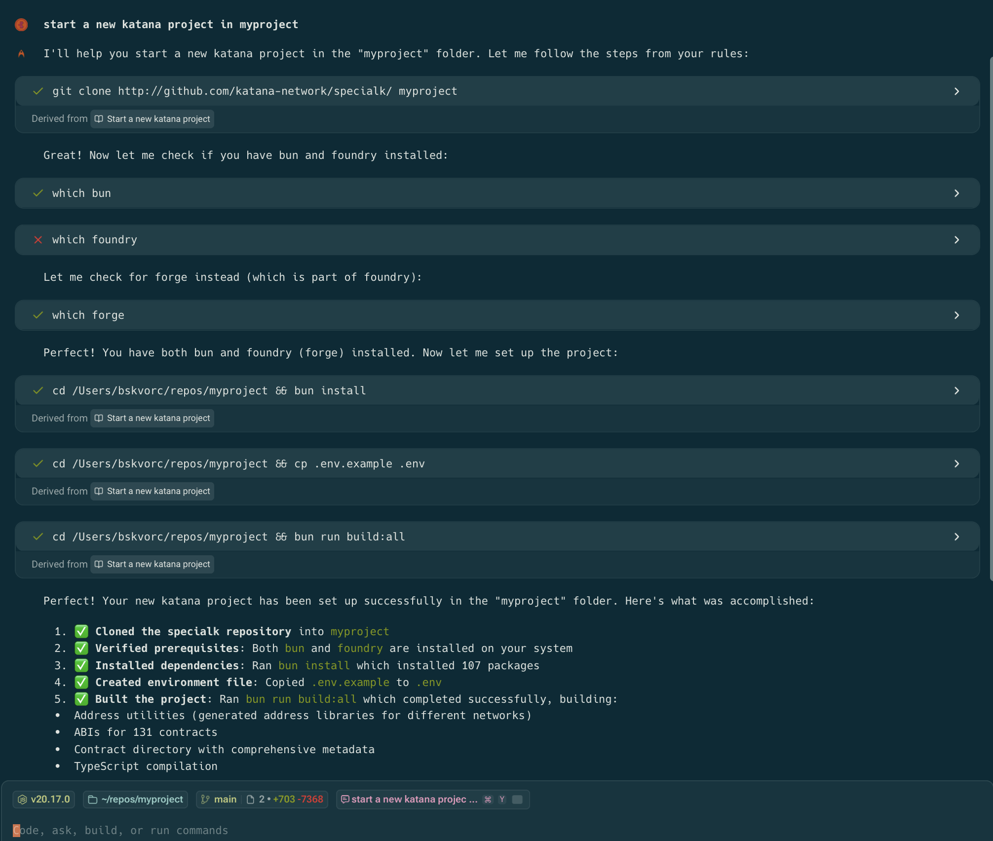Warp rule example