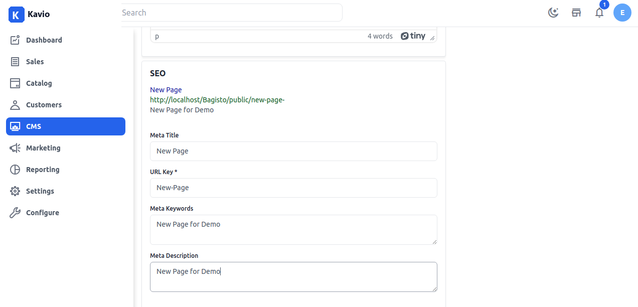 SEO Settings