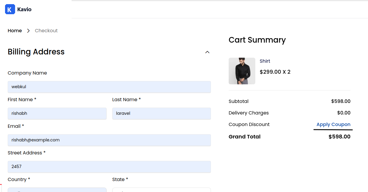 Checkout Page Coupon