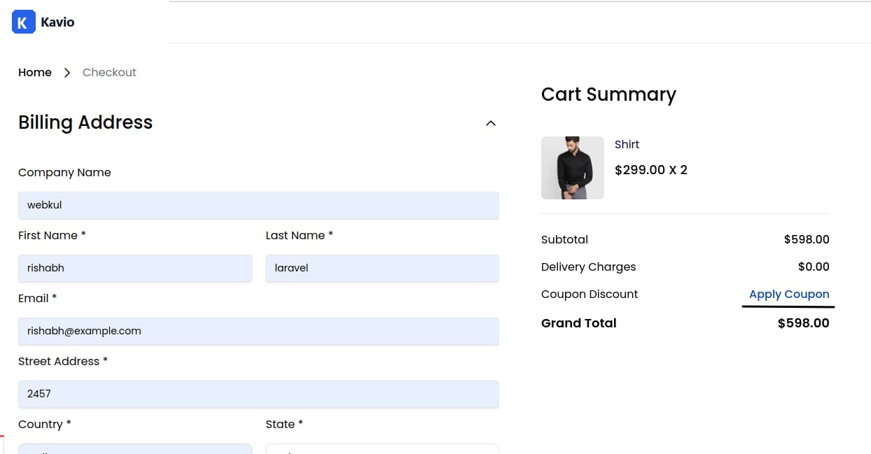 Checkout Page Coupon