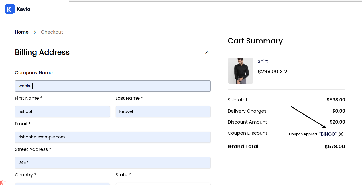 Coupon Applied Successfully
