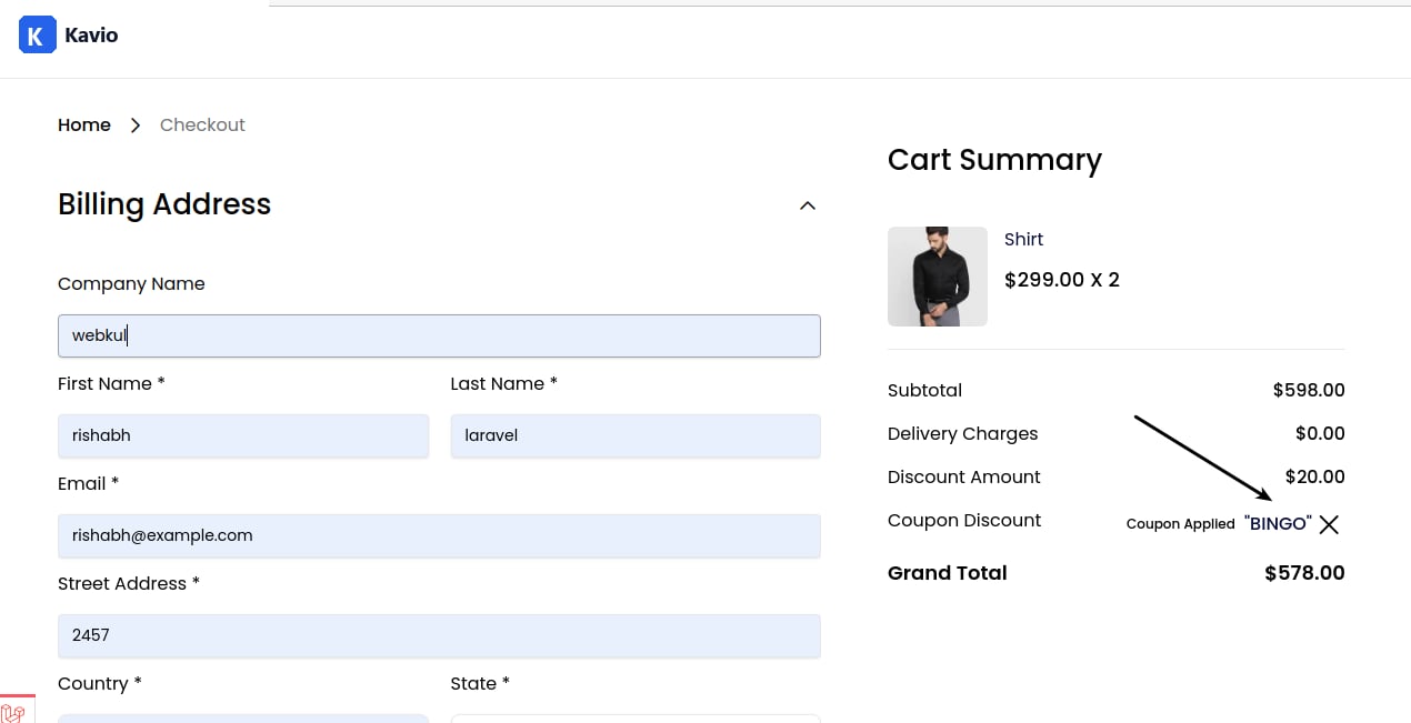 Coupon Applied Successfully