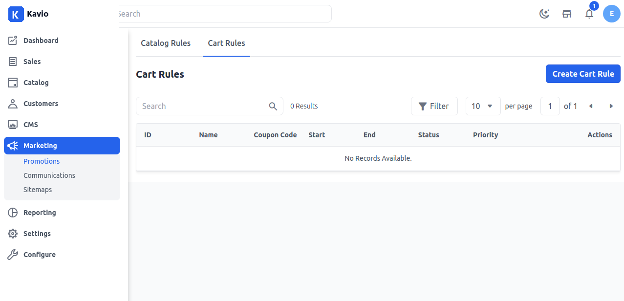 Create Cart Rule
