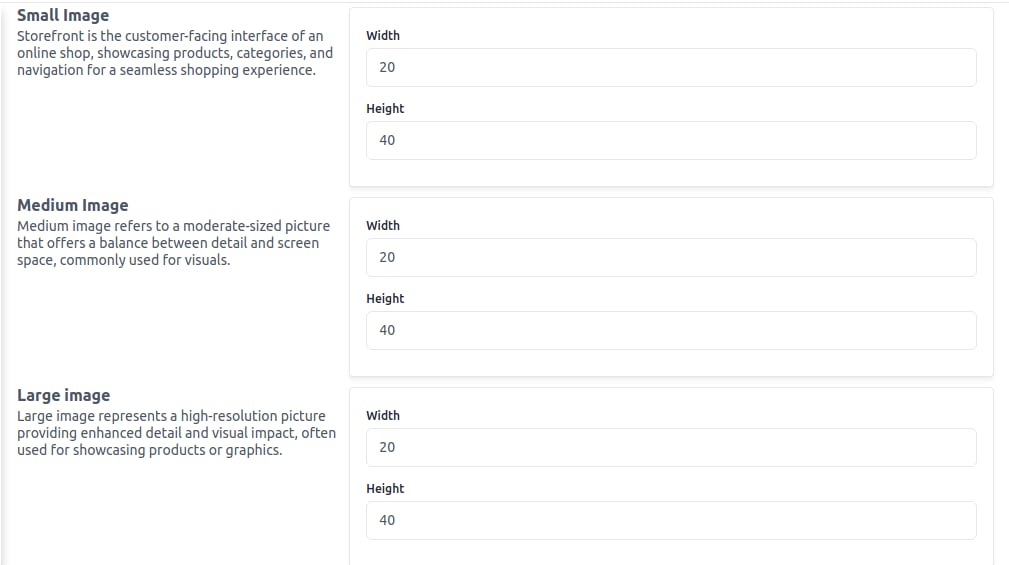 Image Size Configuration