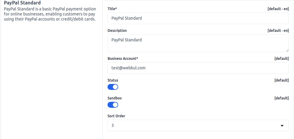 Paypal Standard