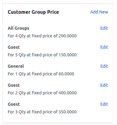 Multiple Customer Group Pricing