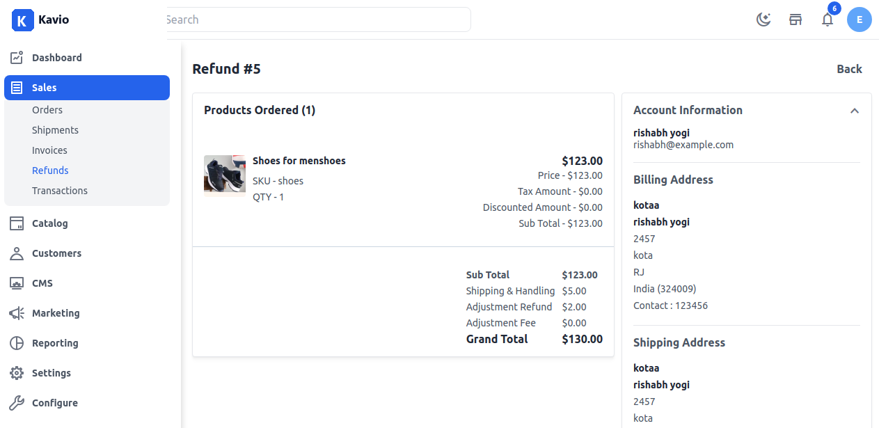 Adjustment Refund Applied