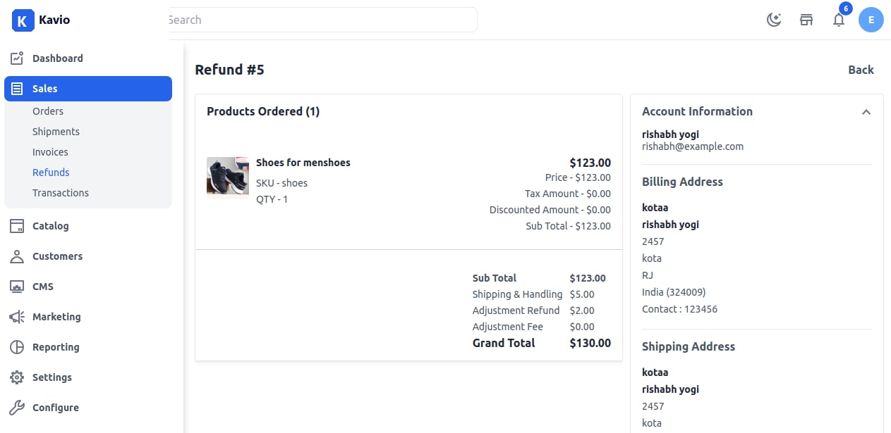 Adjustment Refund Applied