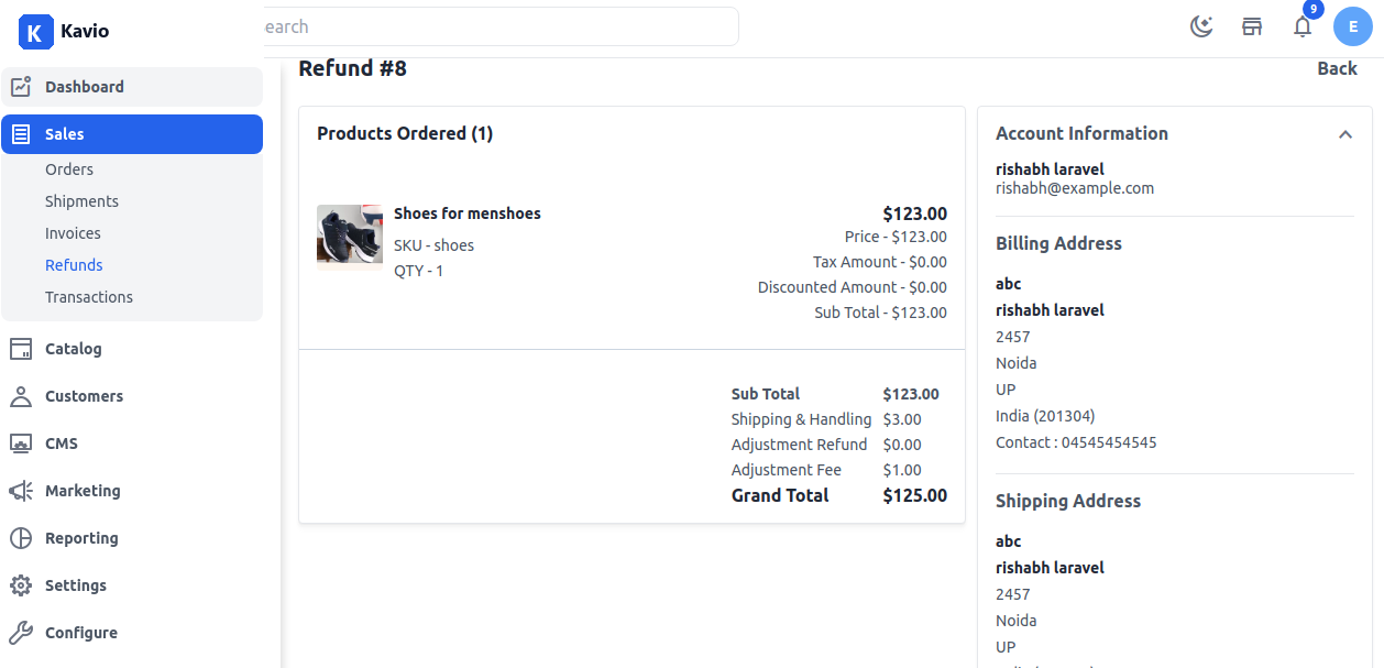 Adjustment Fee Refund