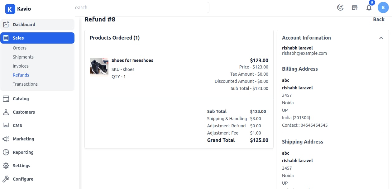 Adjustment Fee Refund