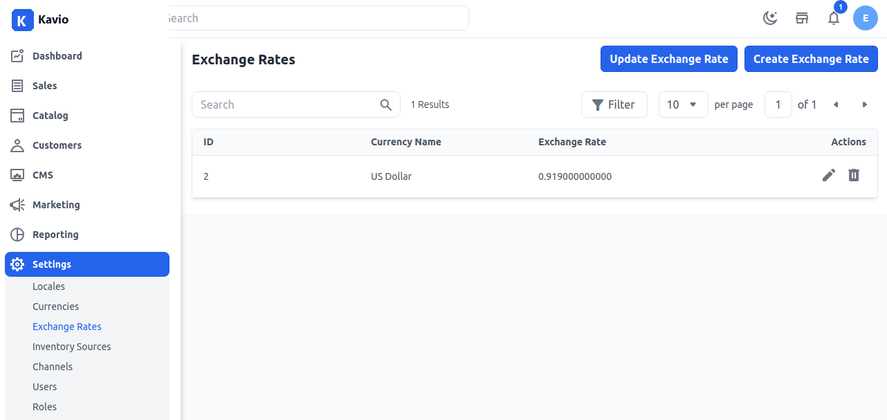 Exchange Rate Grid