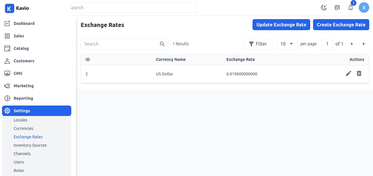 Exchange Rate Grid