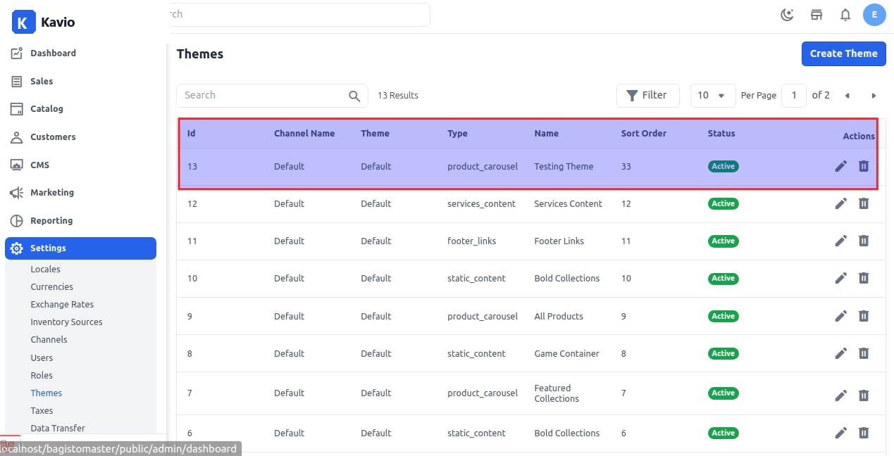 Theme Output