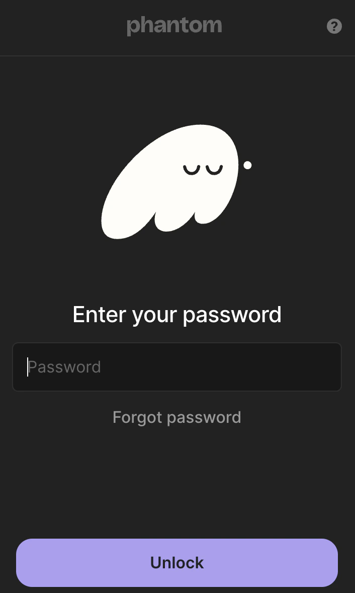 Unlock Phantom wallet