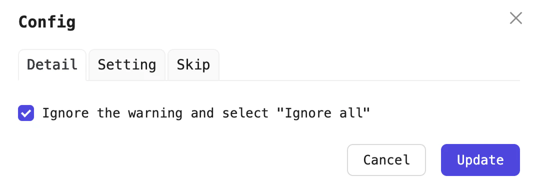 Configuration of Connect Rabby Wallet processor