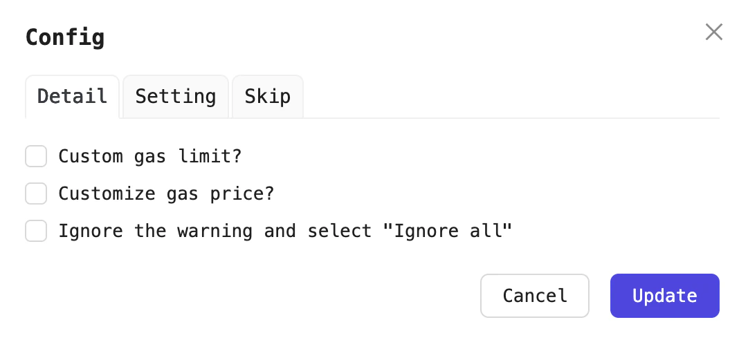 Configuration for the Sign wallet processor.