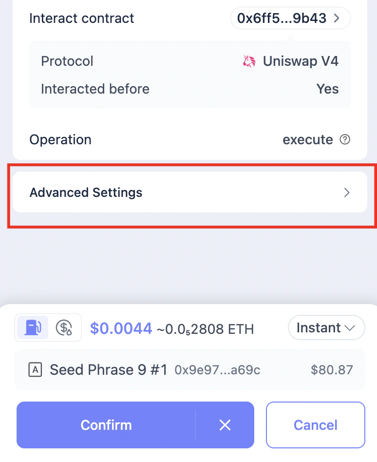 Adjust the gas limit under Advanced Settings