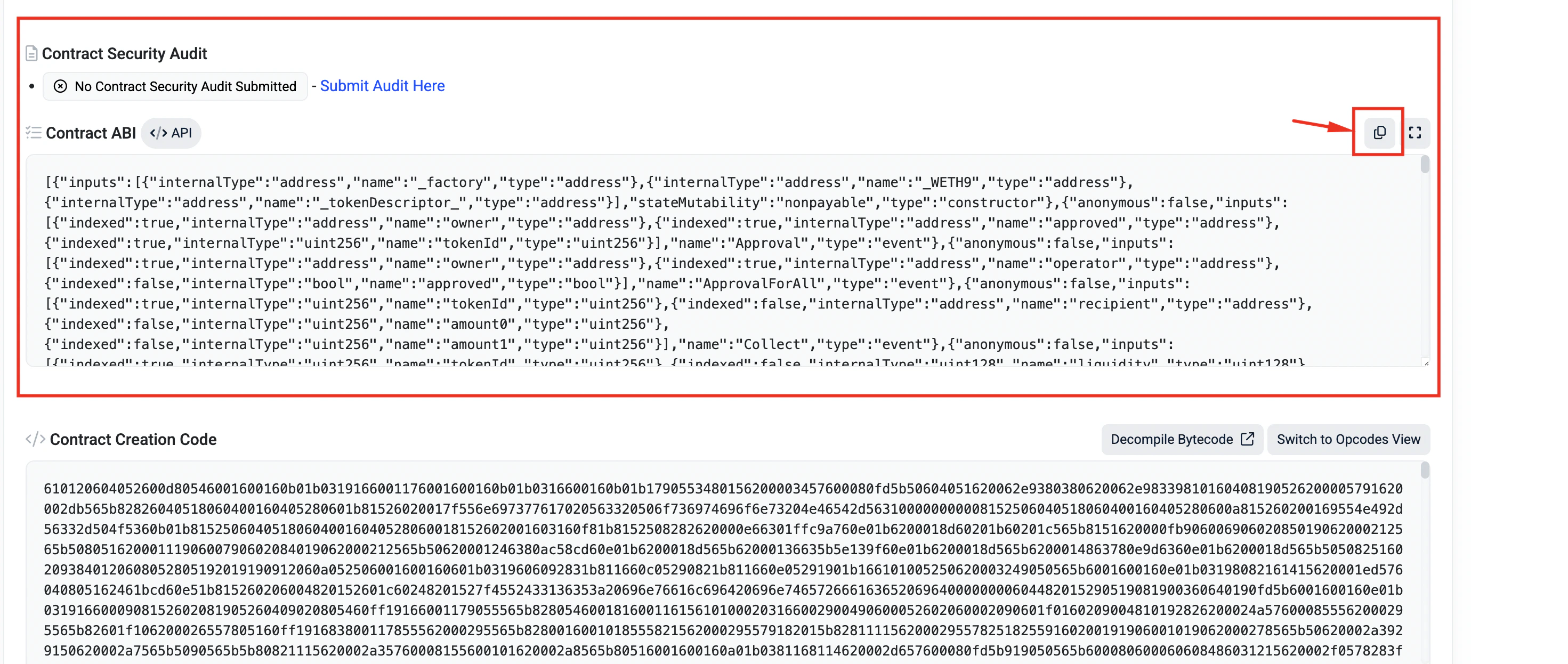 Contract ABI on Basescan