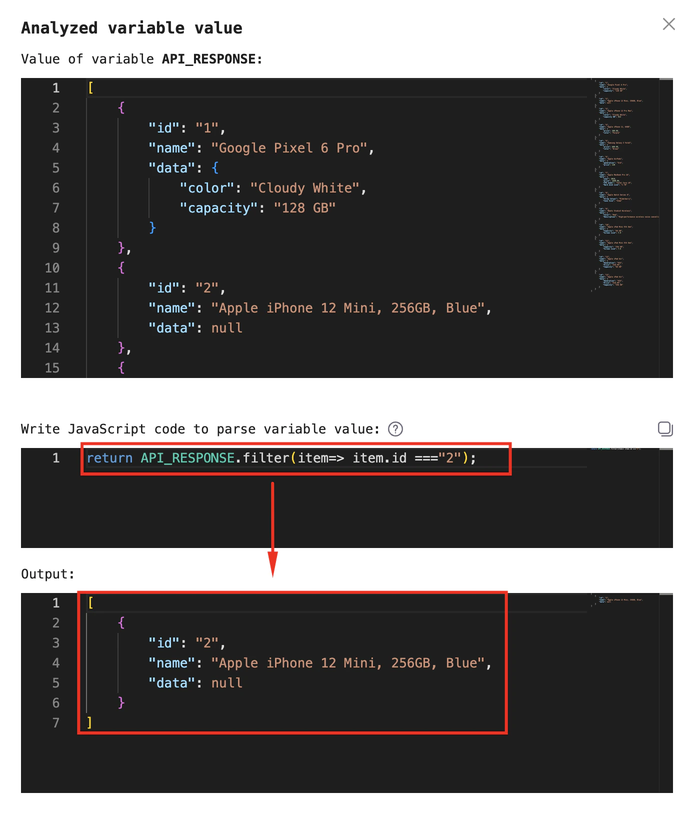 Grab the item whose id equals 2
