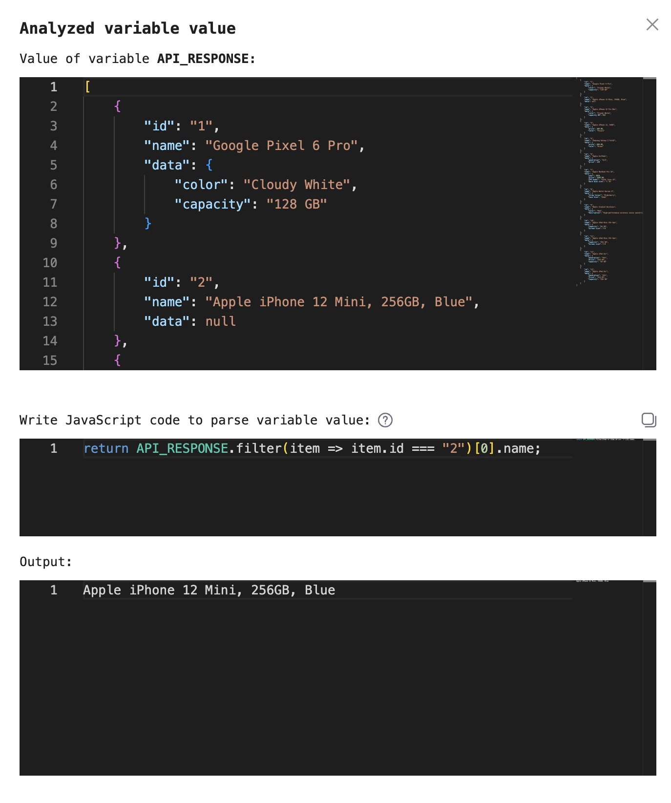 Retrieve the name of the item whose id is 2