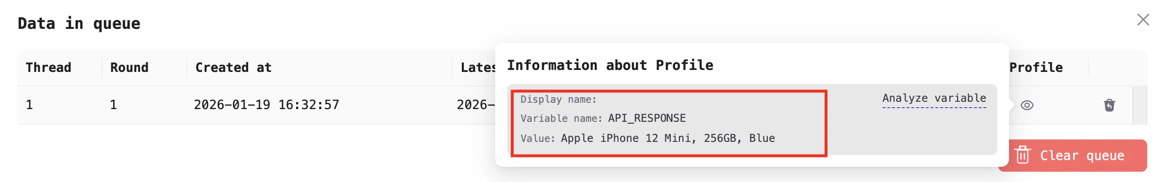 The output now gives you the name of the item with id is 2