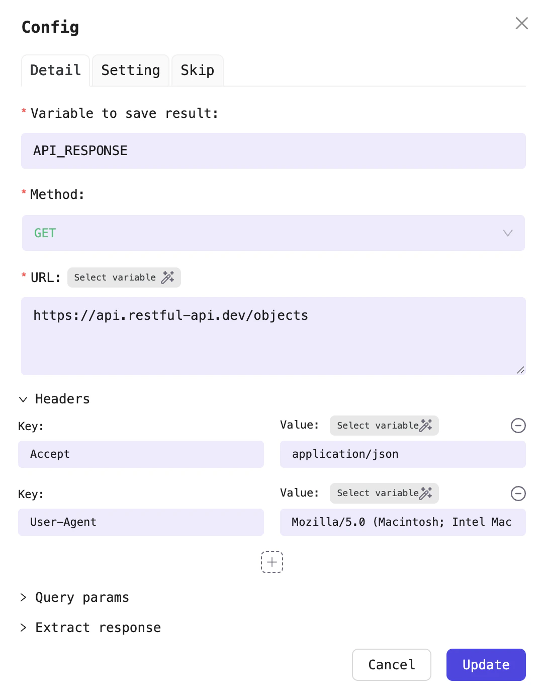 Configure the API request processor