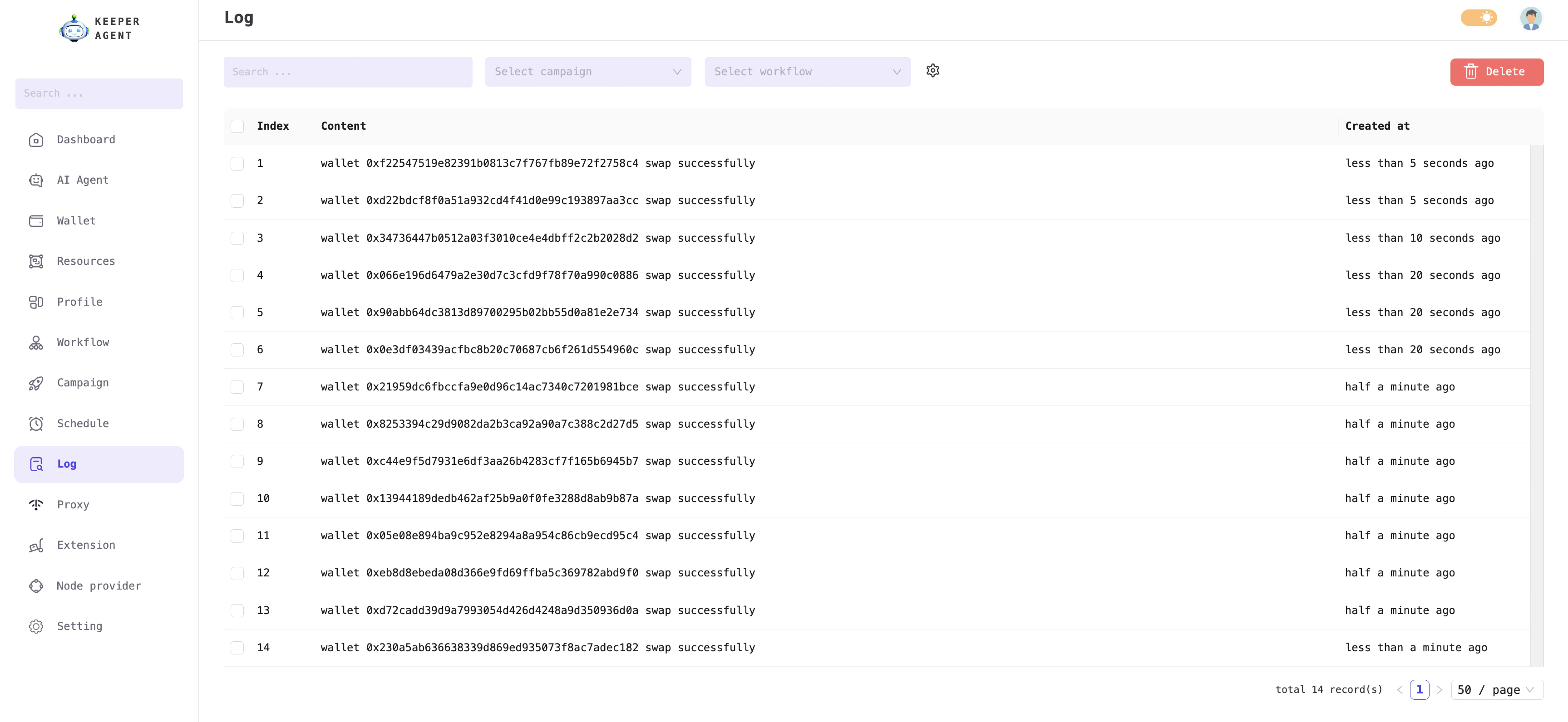 View the logs captured during Workflow execution