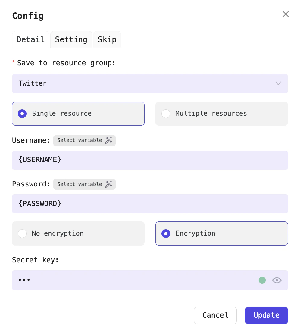 Configure the Save resource processor