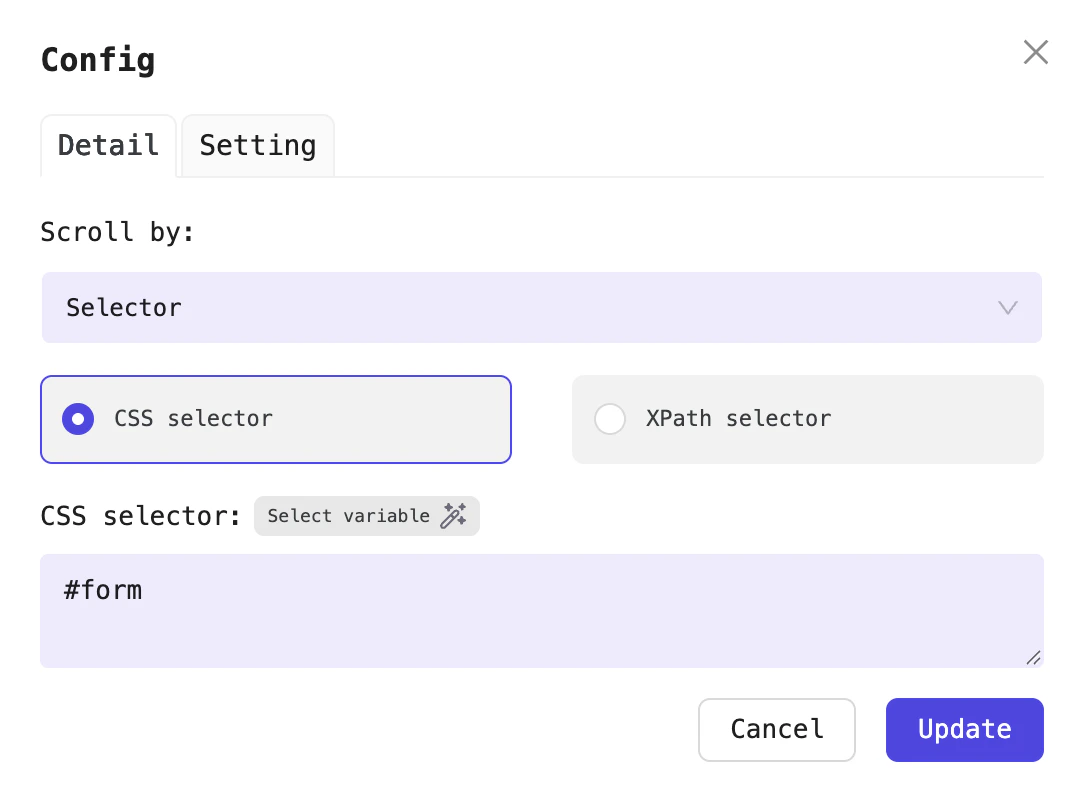 Example scroll to the form's input field