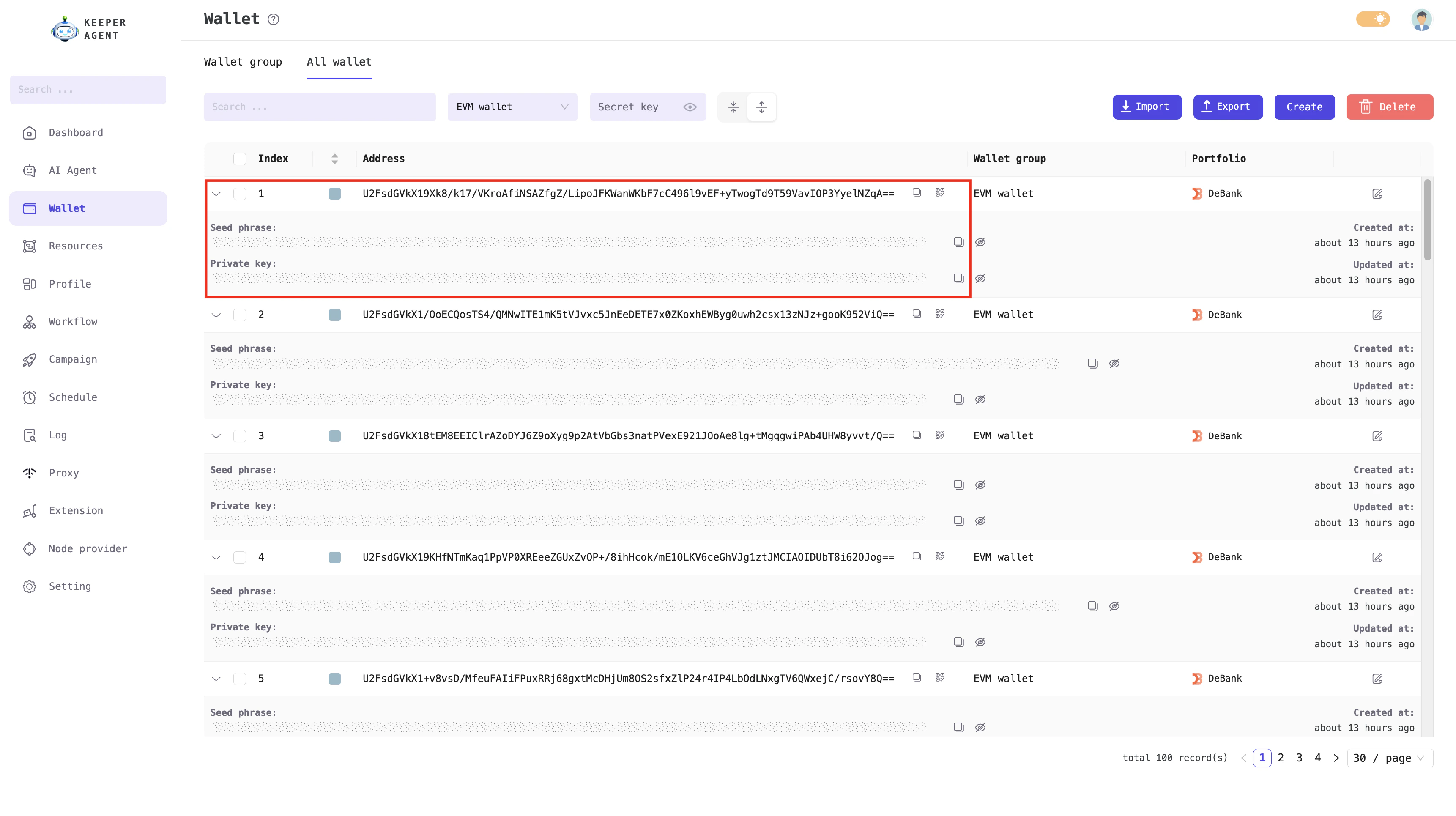 Your wallet information is securely encrypted.