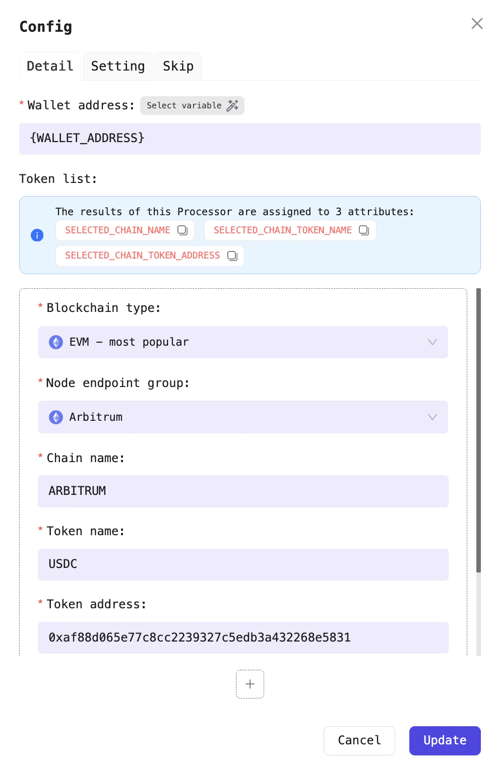 For example, pick a token from whichever chain meets your criteria