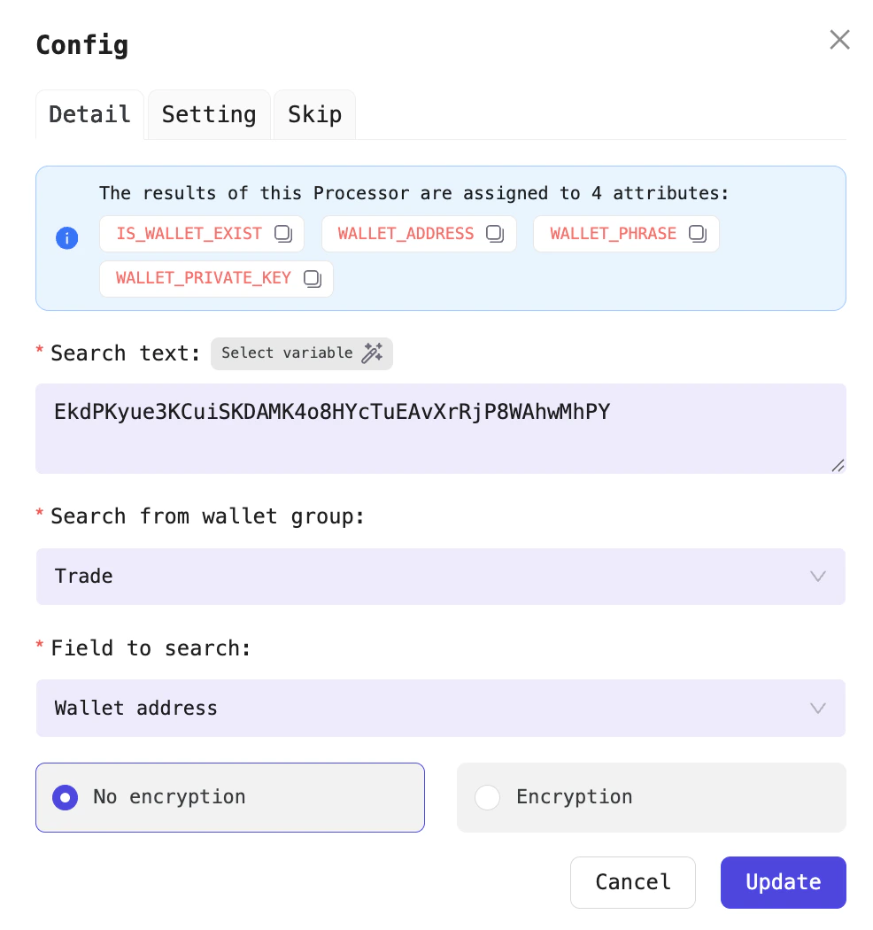 Configure the Check wallet processor