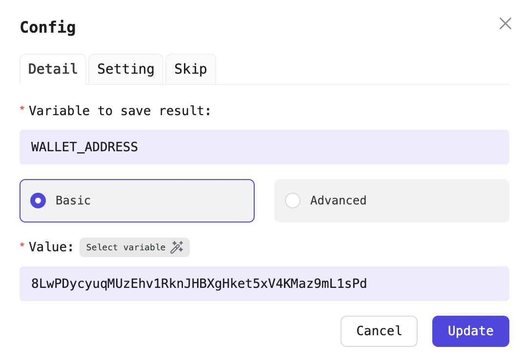 Configuration details