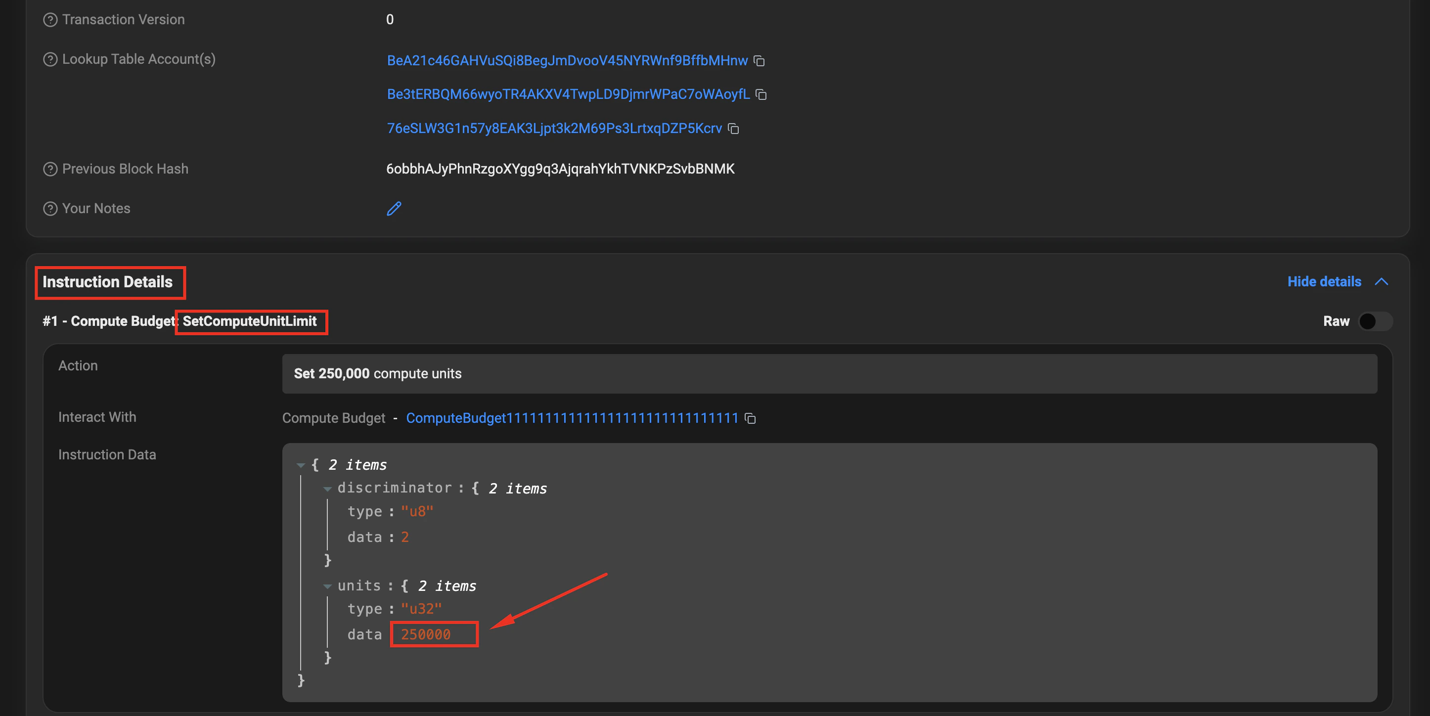Example of how to determine the Priority fee