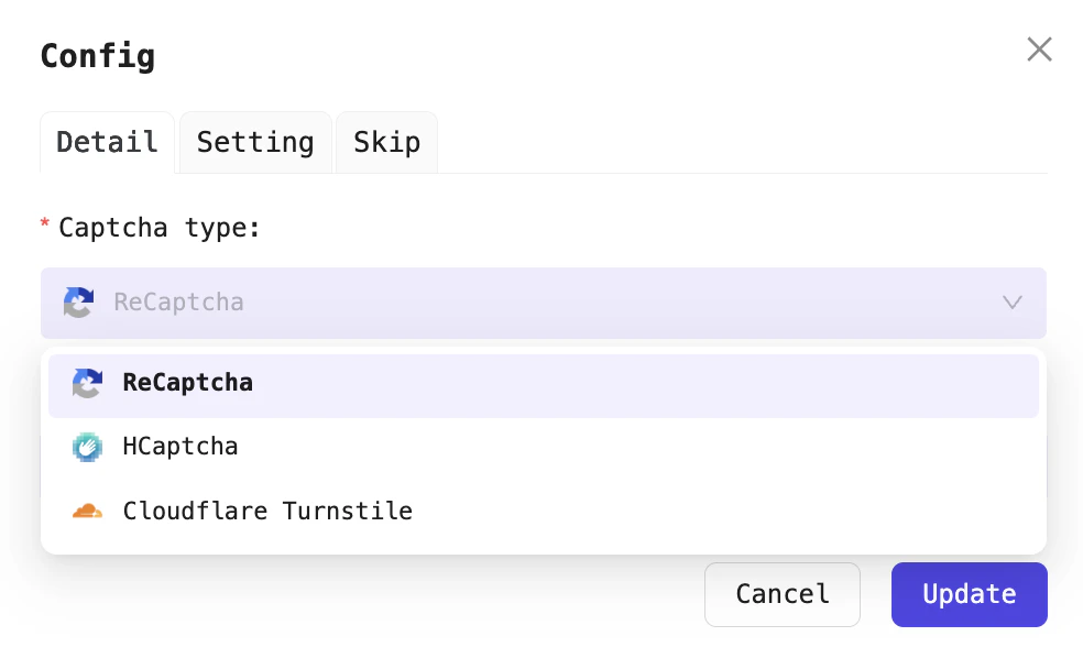 Configuration details