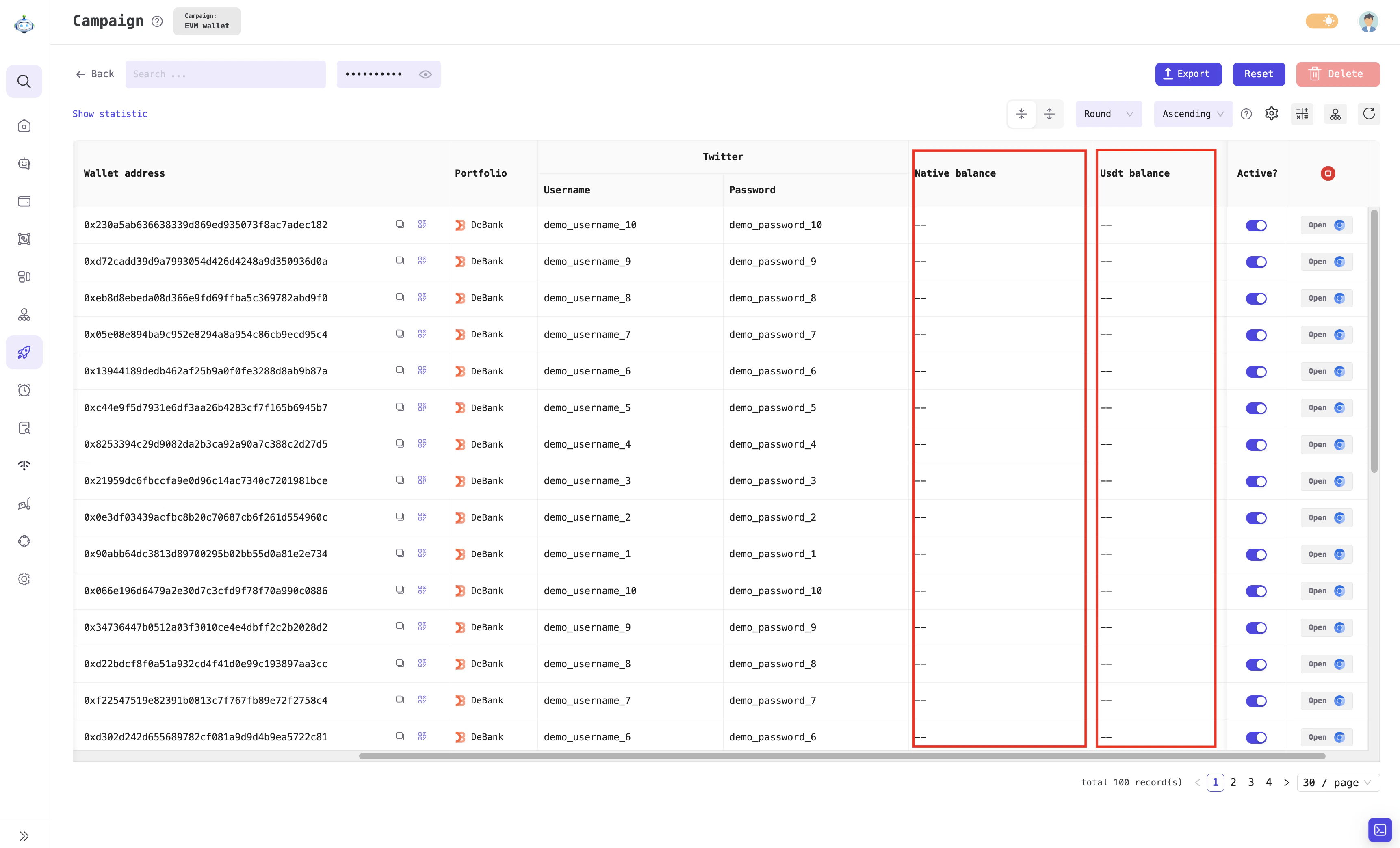 Profile additional columns
