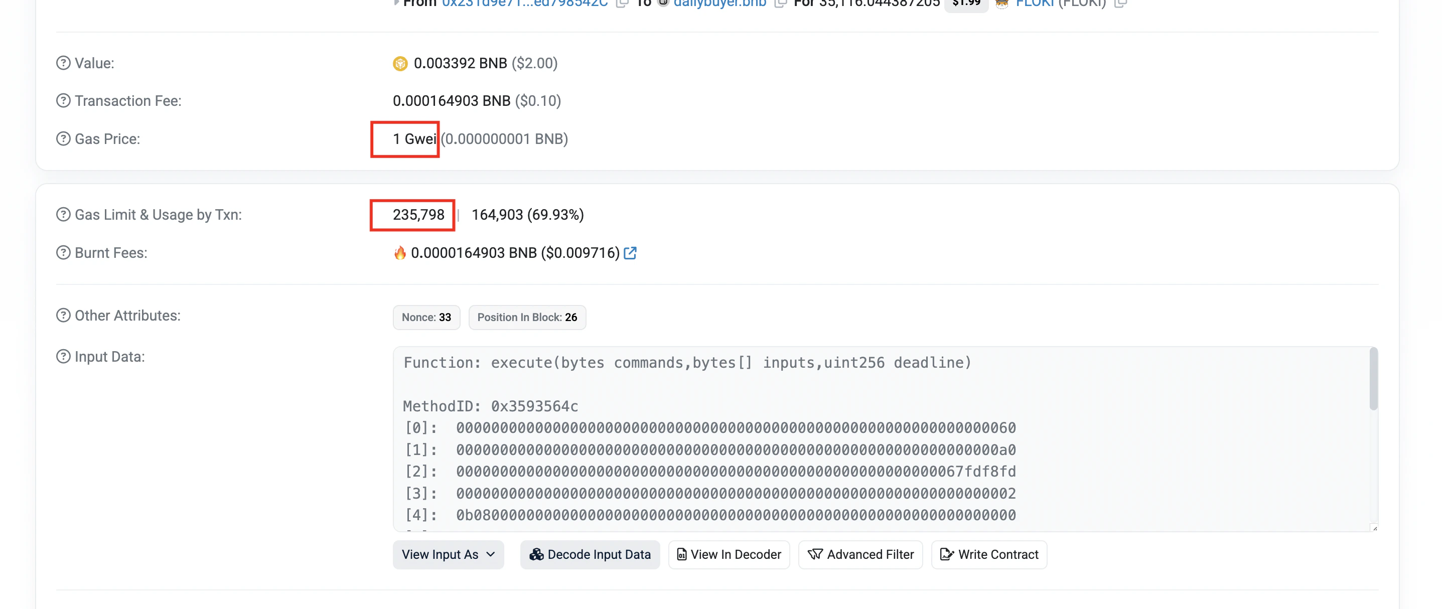 Example of how to choose values for Gas Price (Gwei) and Gas Limit