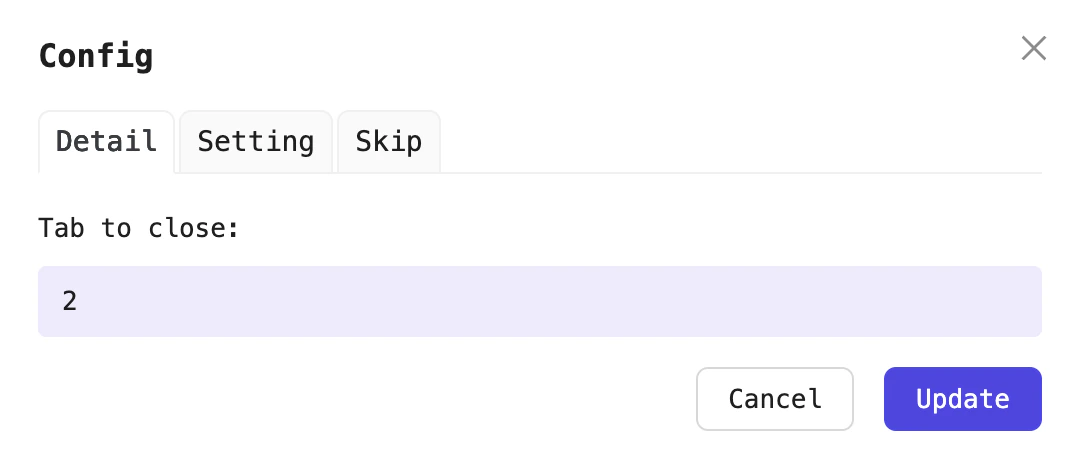 Example close the second tab in the browser.