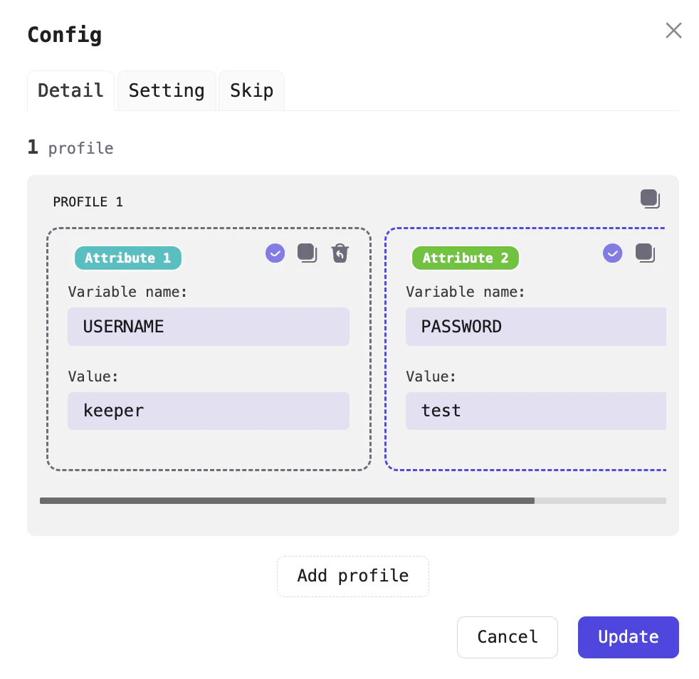 Configure the Create profile processor