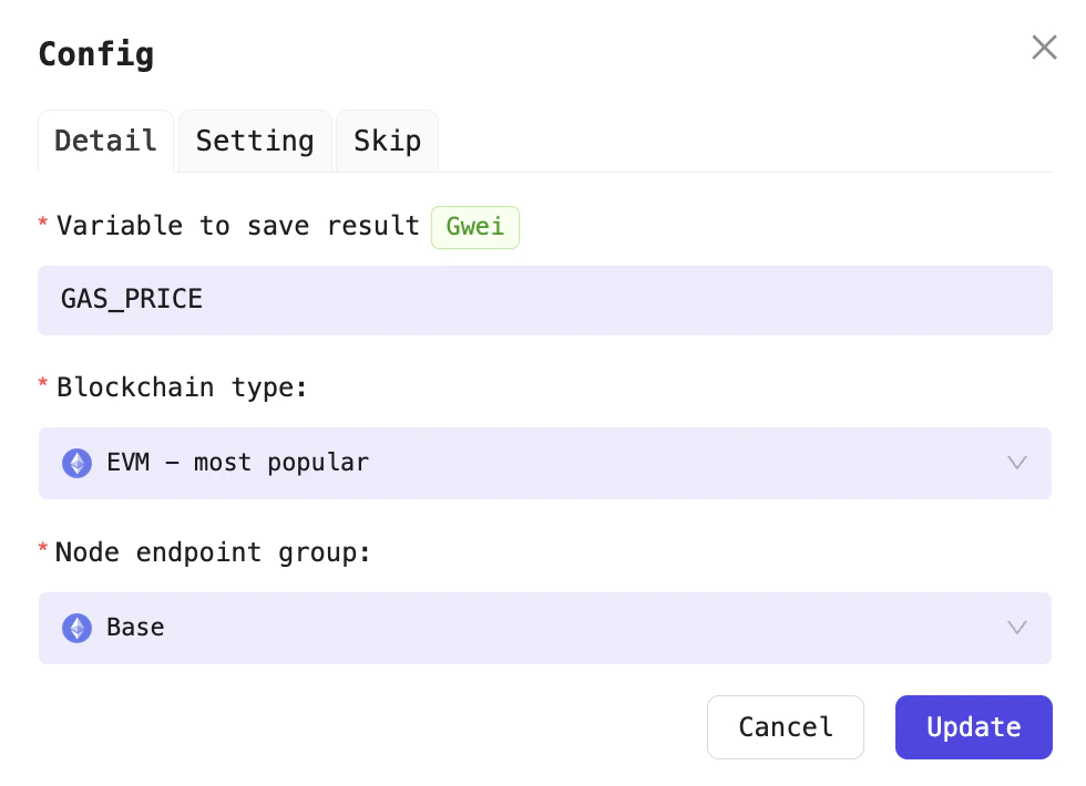 Get Gas price on EVM chain