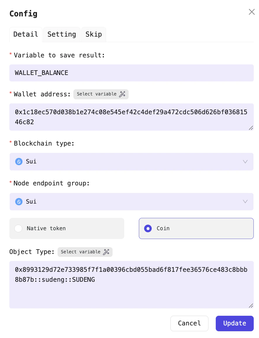 For example, retrieving the HIPPO balance in your wallet