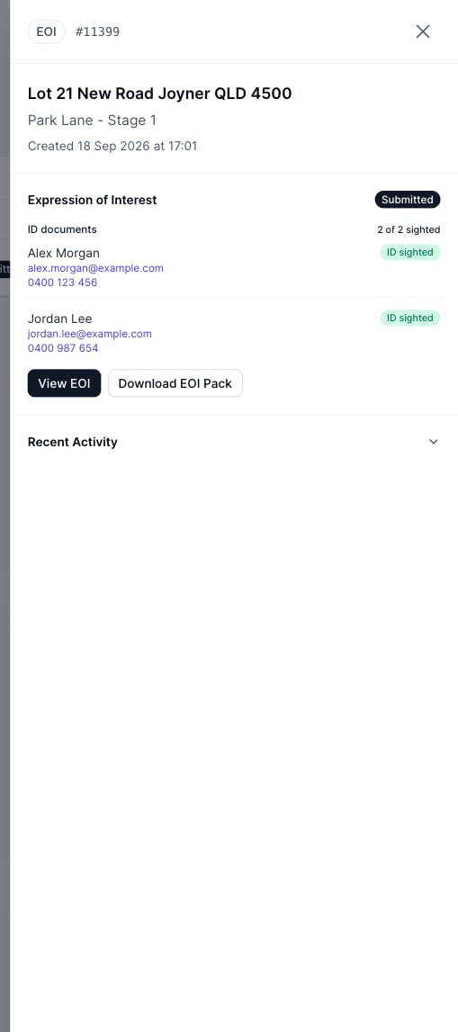 The My Deals drawer with the EOI Pack download