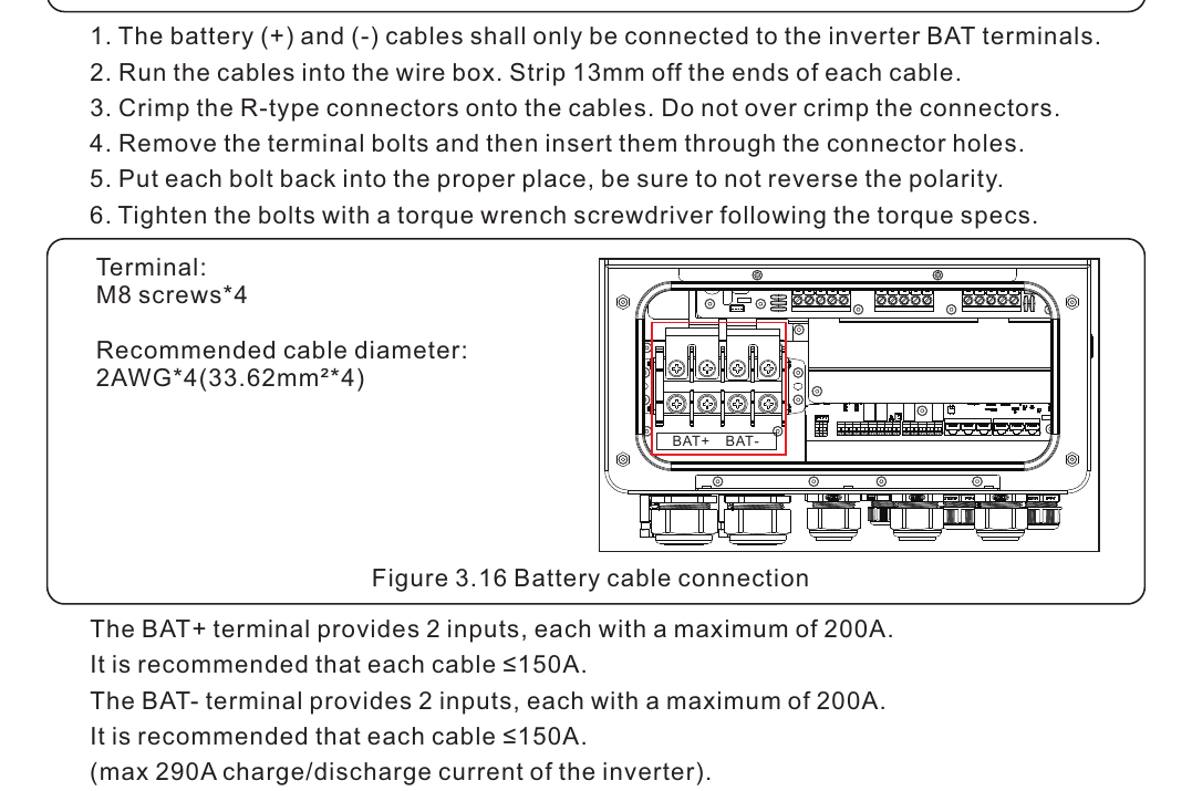 Kent G3 BAT+ and BAT- terminals with dual inputs per pole