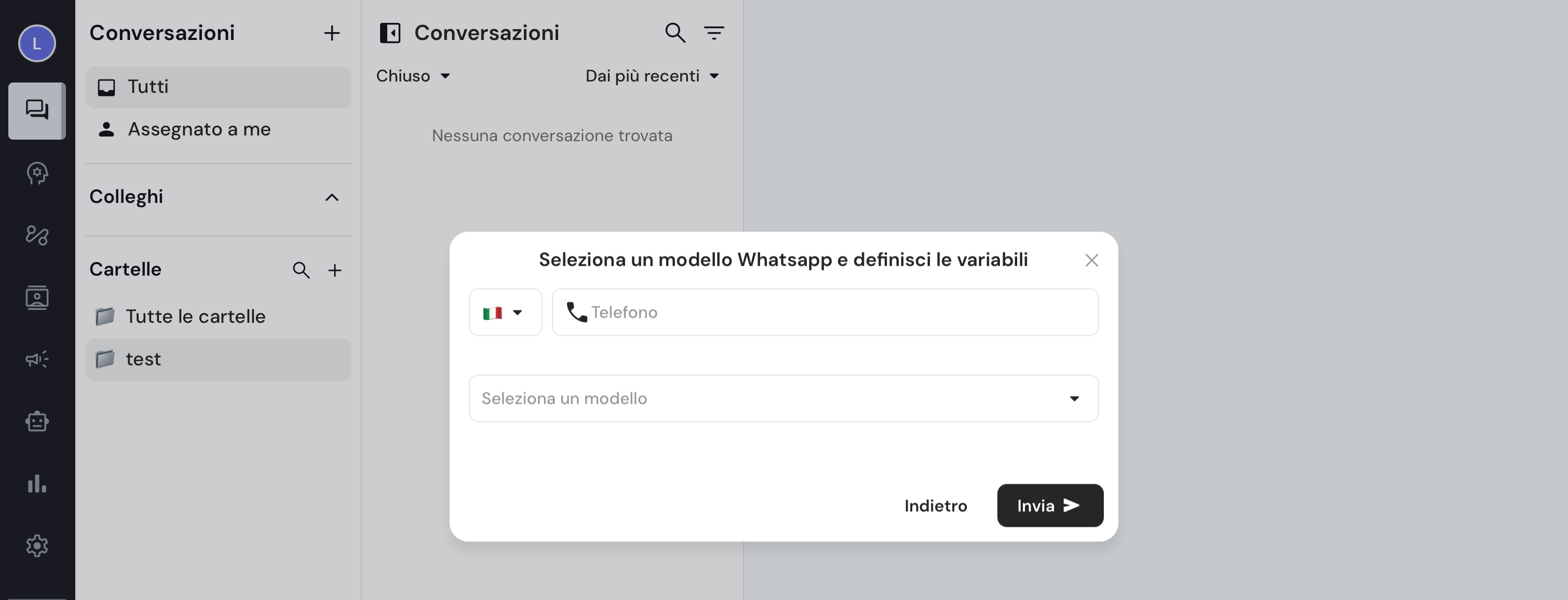 Inizia una conversazione WhatsApp (outbound) con Keplero AI