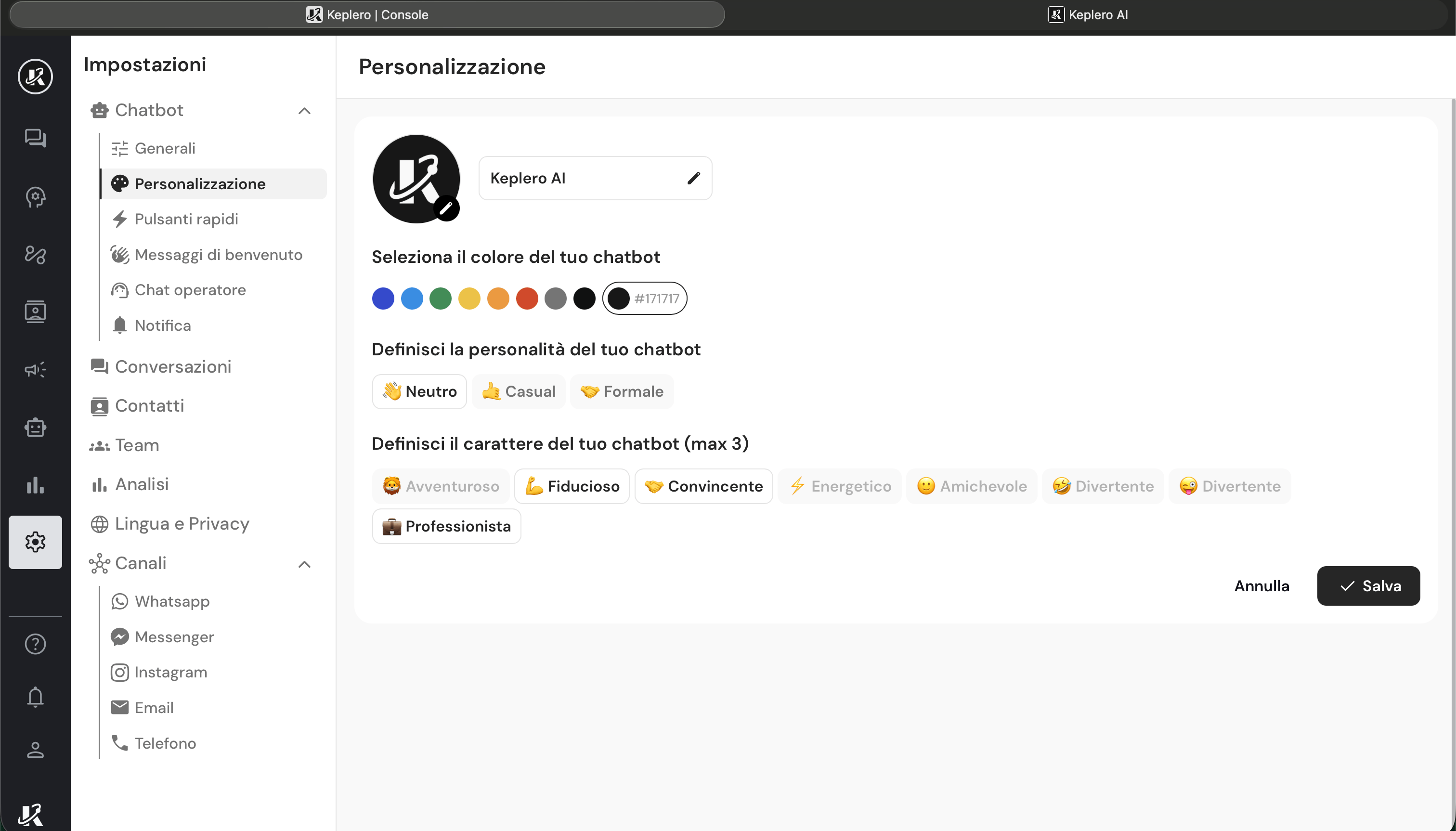 Personalizzazione