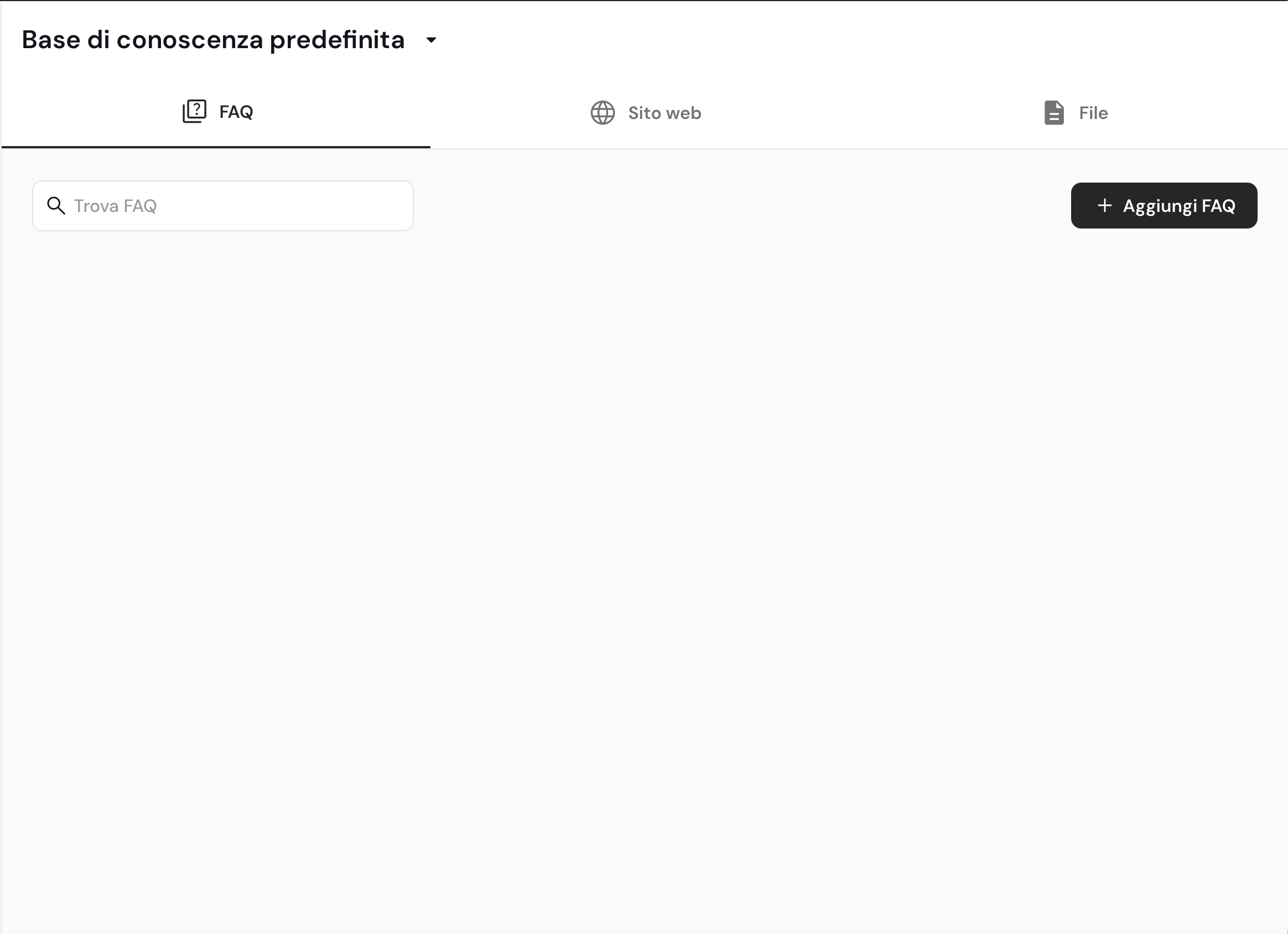 FAQ nella base di conoscenza di Keplero AI