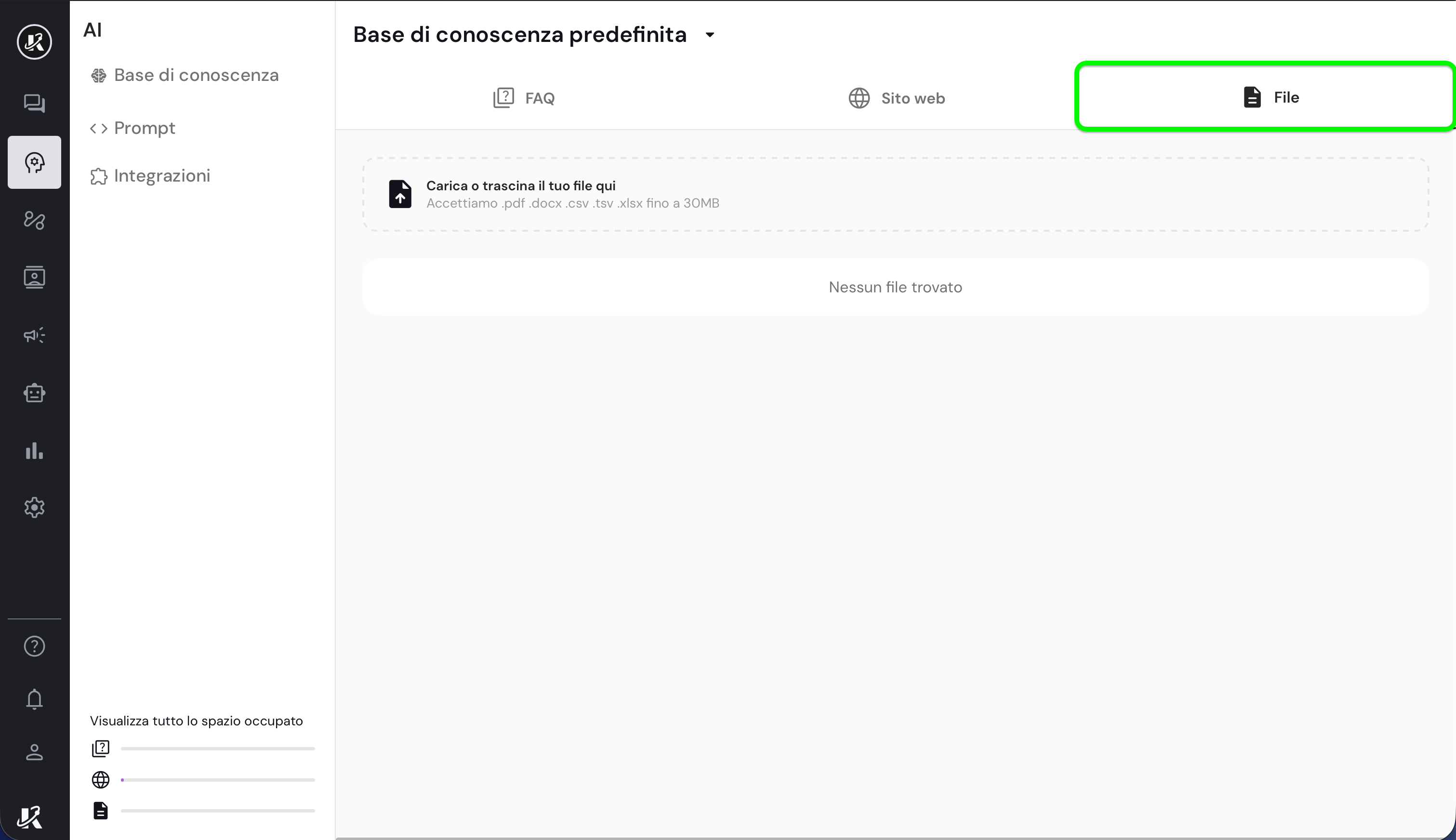 FAQ nella base di conoscenza di Keplero AI
