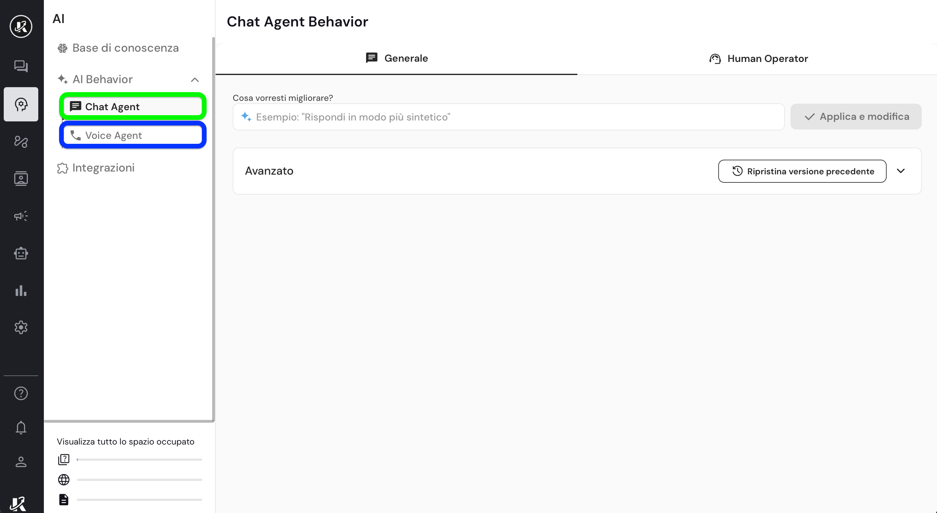 Vista della sezione Prompt nella dasbhaord di Keplero AI
