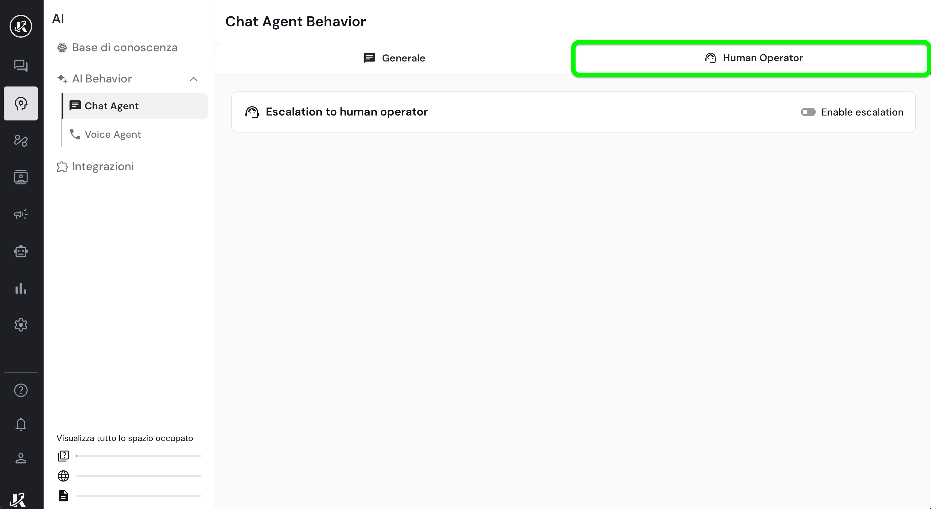 Vista della sezione Prompt nella dasbhaord di Keplero AI