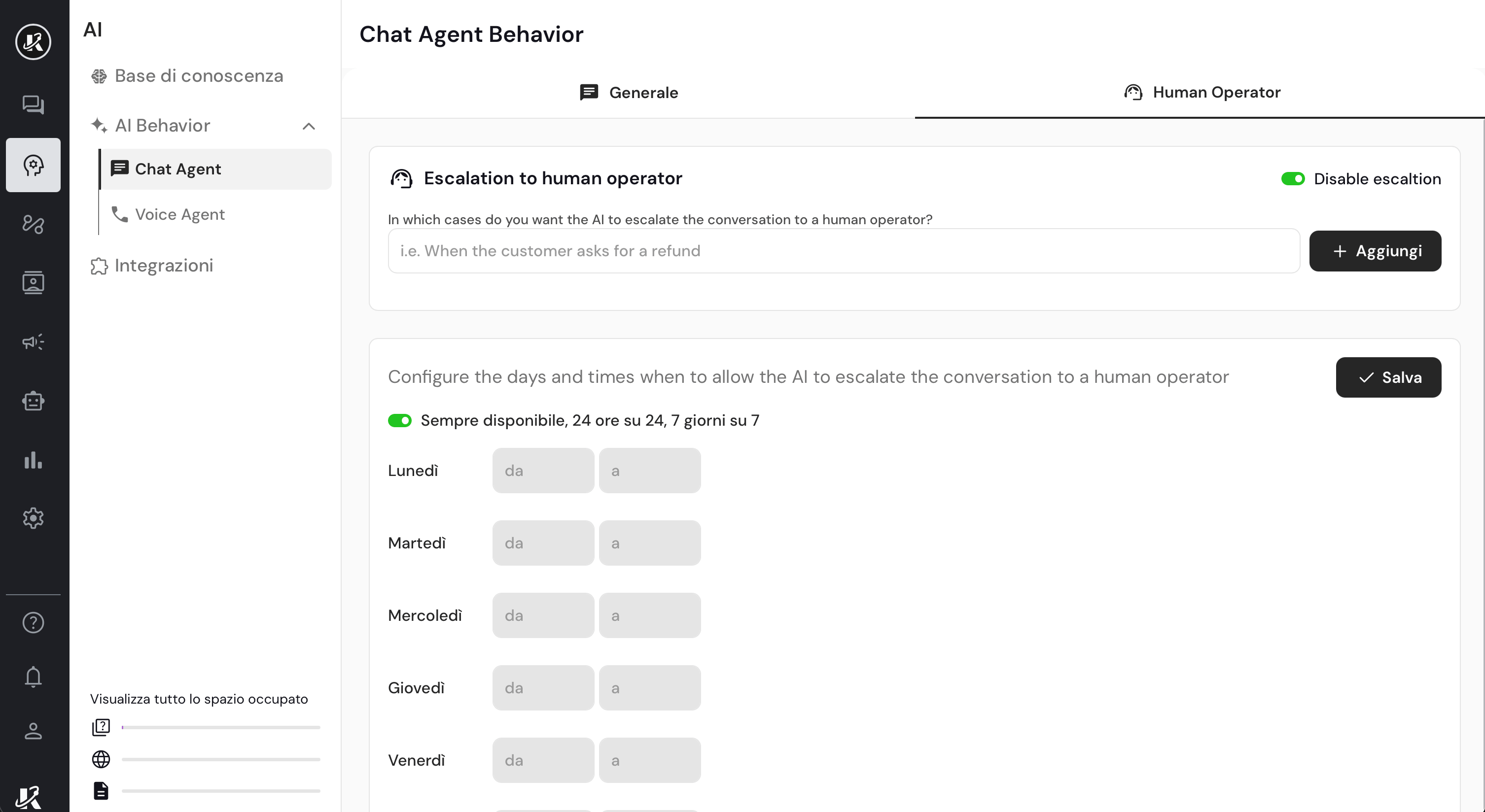 Vista della sezione Prompt nella dasbhaord di Keplero AI